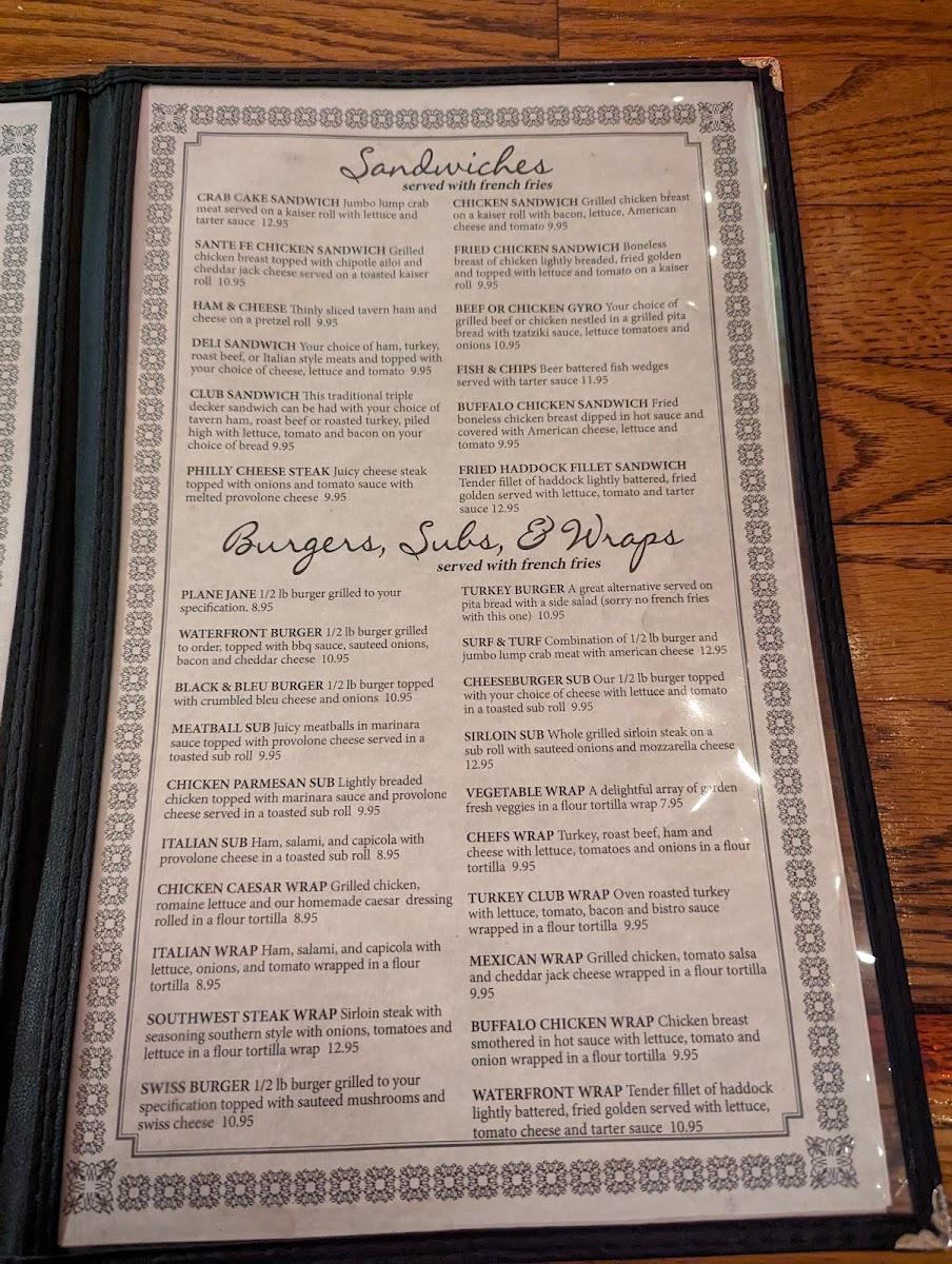 Waterfront Bar and Grill Menu - Image 4